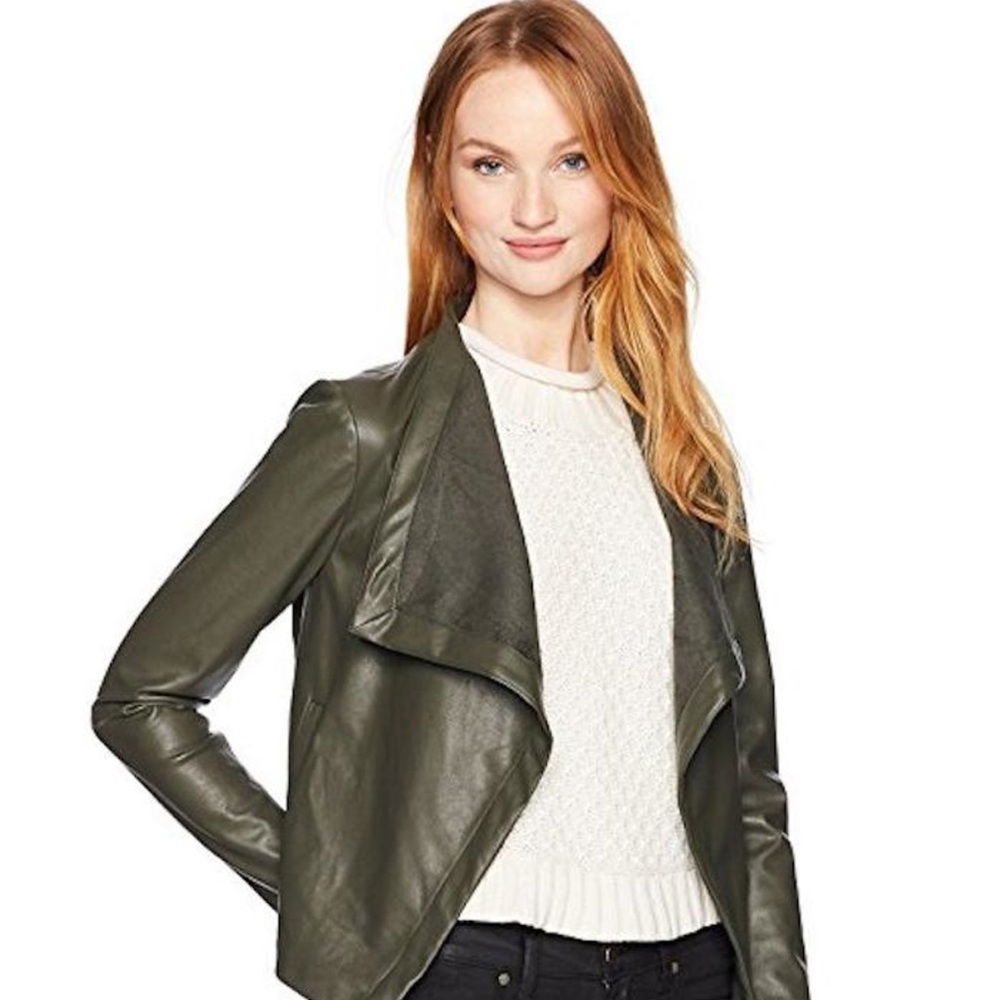 BB Dakota Faux leather cropped jacket/ blazer